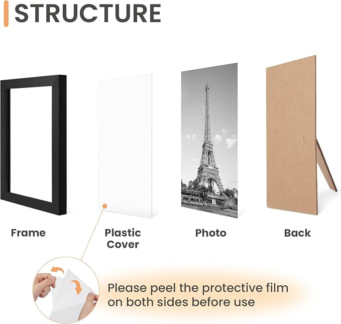 upsimples 10 Pack Picture Frames Collage Wall Decor for Mounting or Tabletop Display, Photo Gallery Frame Set for Family, Multi Sizes Including 8x10, 5x7, 4x6, Black | Multi Picture Frames Collage Wall Decor, Gallery Wall Frame Set, Gift For Christmas,...