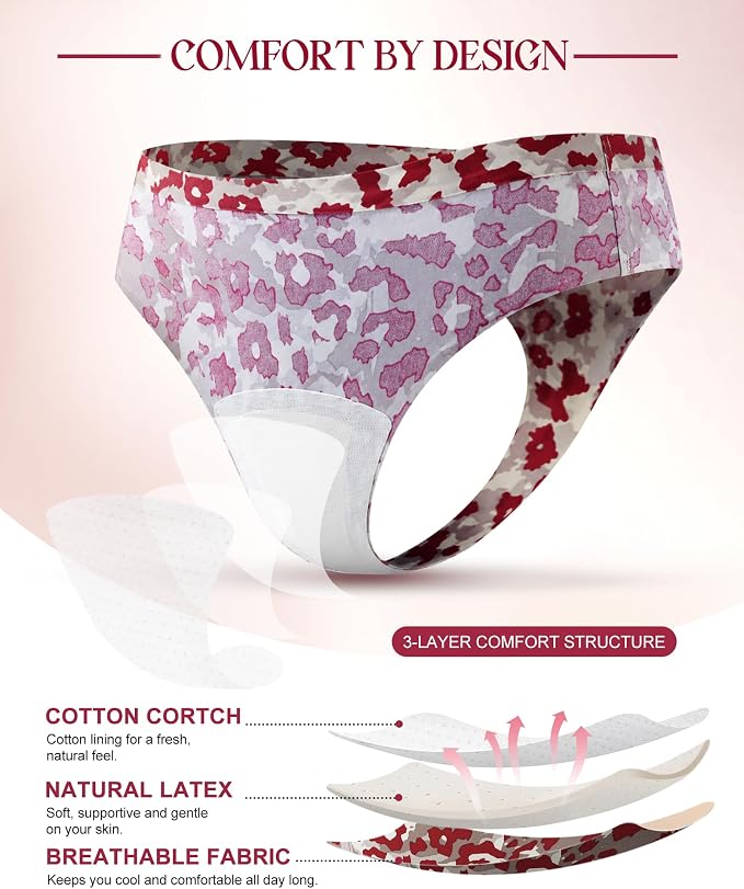 LEVAO Seamless Thongs for Women Invisible Toe Thong No Show Camel Proof Underwear Thong Panty Liners Workout G-Strings