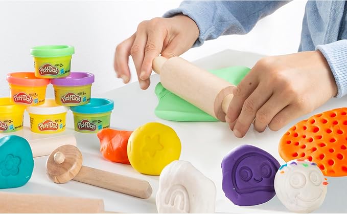 roba Play-Doh Creative Craft Table for Kids - All-in-One Art Station with Storage, Play-Doh Sets, Wooden Tools & 3D Silicone Mat, Ages 3+