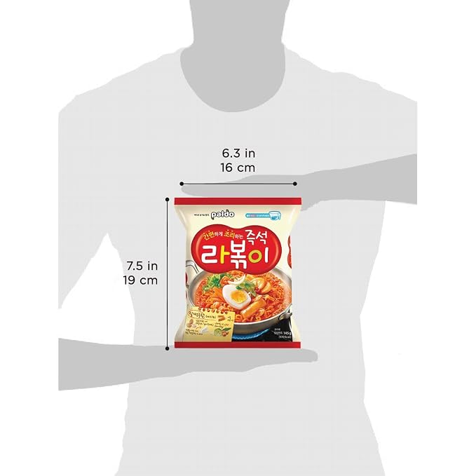 Paldo Korean Noodle Immediate Stirfried Rice Cake with Ramen Noodles 145gPack of 팔도 즉석 라볶이, 5.08 Ounce, (Pack of 4)