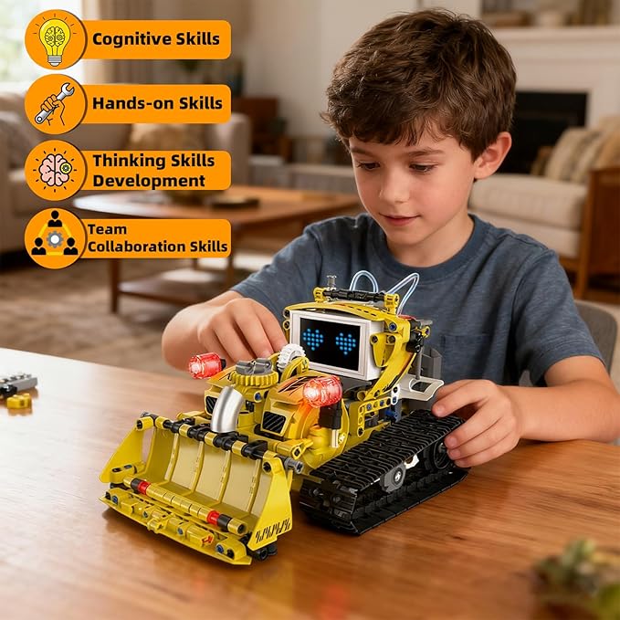 5-in-1 Programmable Robot Building Block Set for Kids Ages 8-14, with APP or Remote Control & LED Display Screen,STEM Educational Gift for Teen Boys and Girls (660PCS)
