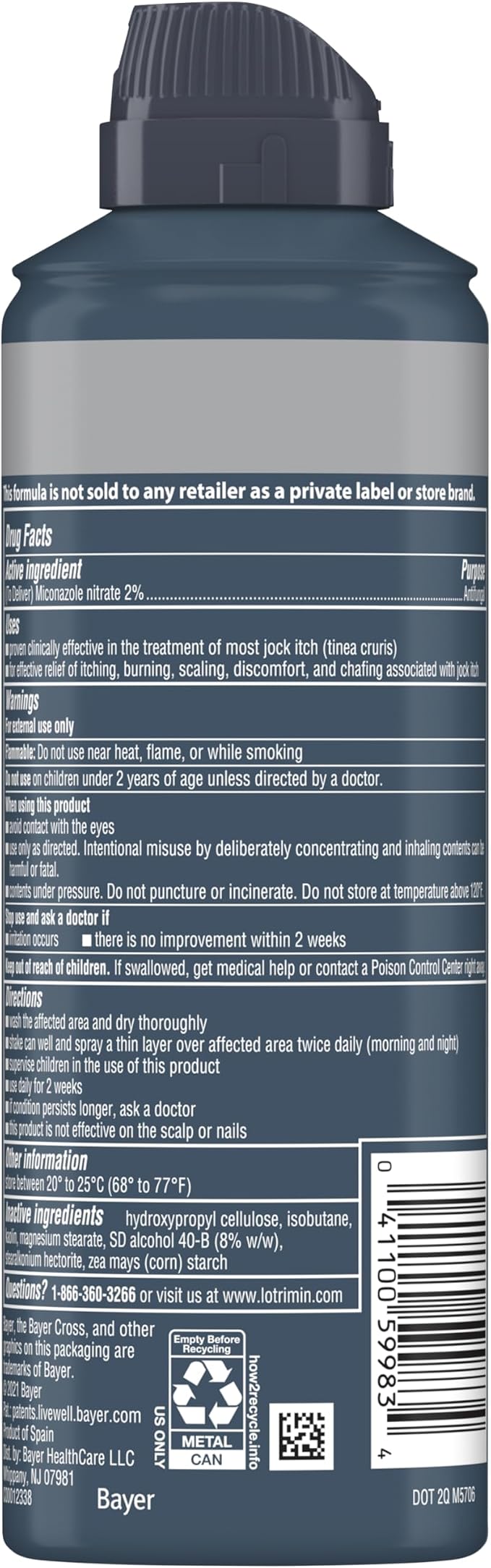 Lotrimin AF Jock Itch Powder Spray, Miconazole Nitrate 2% - Treatment of Most Itch, 4.6 Ounces (133 Grams) Spray Can (Pack 3)