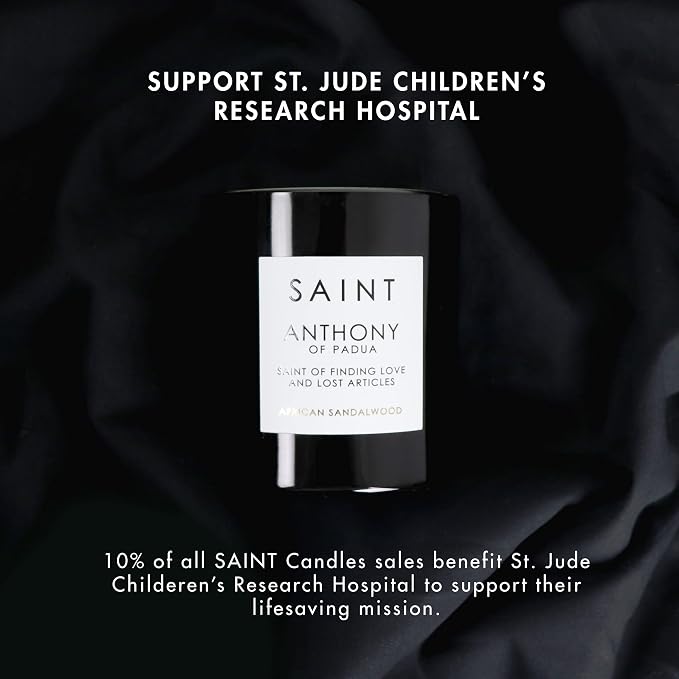 SAINT Anthony of Padua Scented Candle with Prayer and Prayer Coin | Saint of Finding Love and Lost Articles, Soy Coconut Aromatherapy Candle with 50 Hour Burn Time