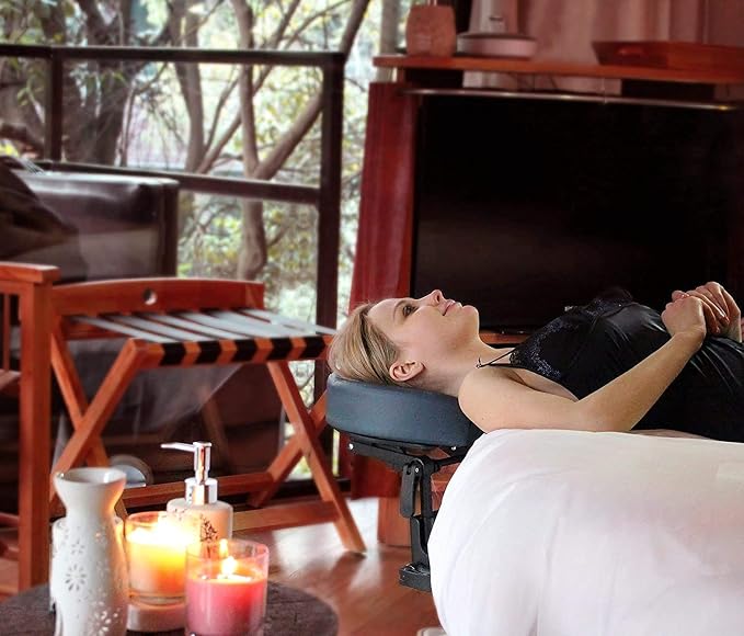 Master Massage Home Massage Kit Professional, Adjustable Headrest & PU Face Cushion for Private Masseuse, Face Down Mattress Top Massage Kit Family Use (Cream)