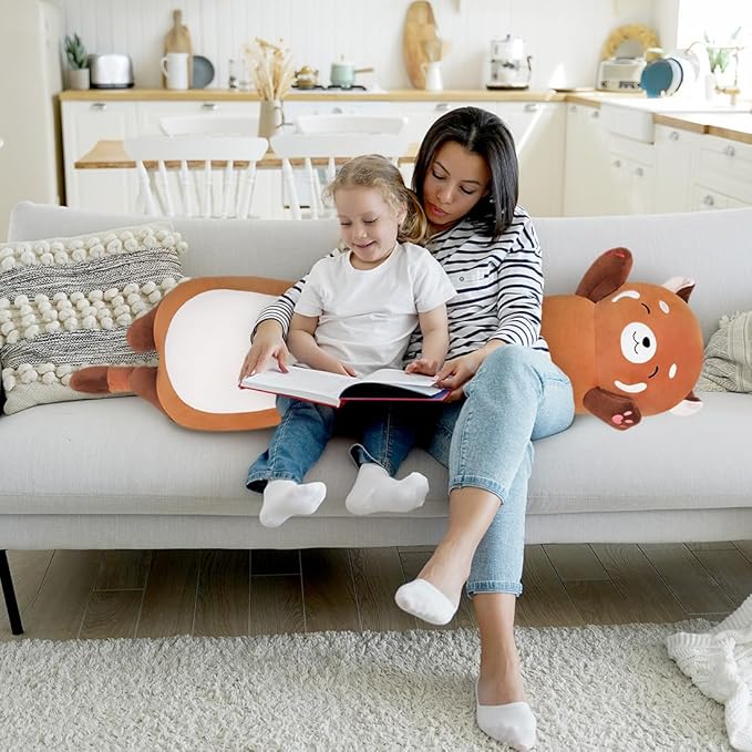 Cute Long Raccoon Plush Toy, Soft Hugging Pillow, Kids Gift (Orange, 19.68Inch/50cm)