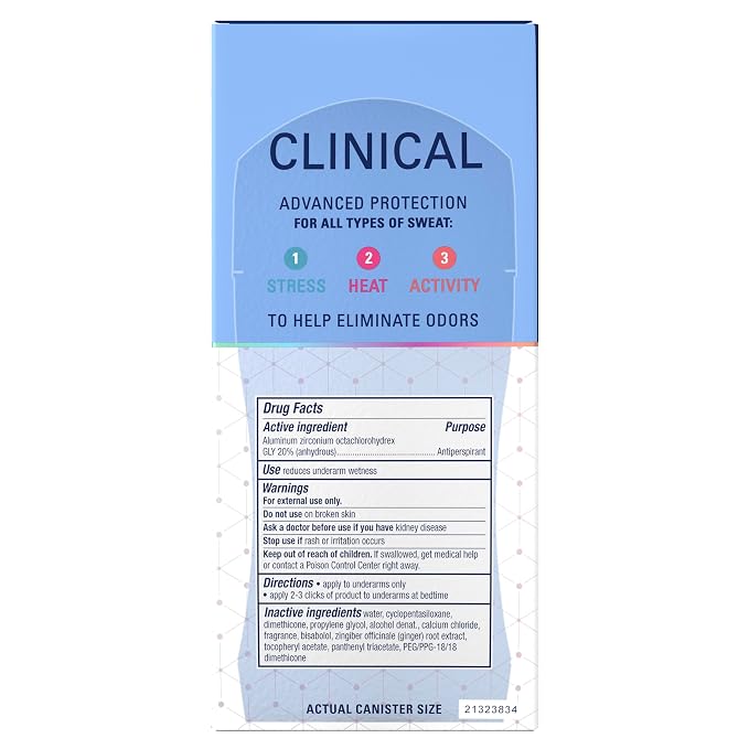 Secret Clinical Strength 100HR Sweat & Odor, Clear Gel Antiperspirant Deodorant for Women, 3X Stress Protection with Hyaluronic Acid, PH Balancing Minerals, Clean Berry Scent, 2.6 oz