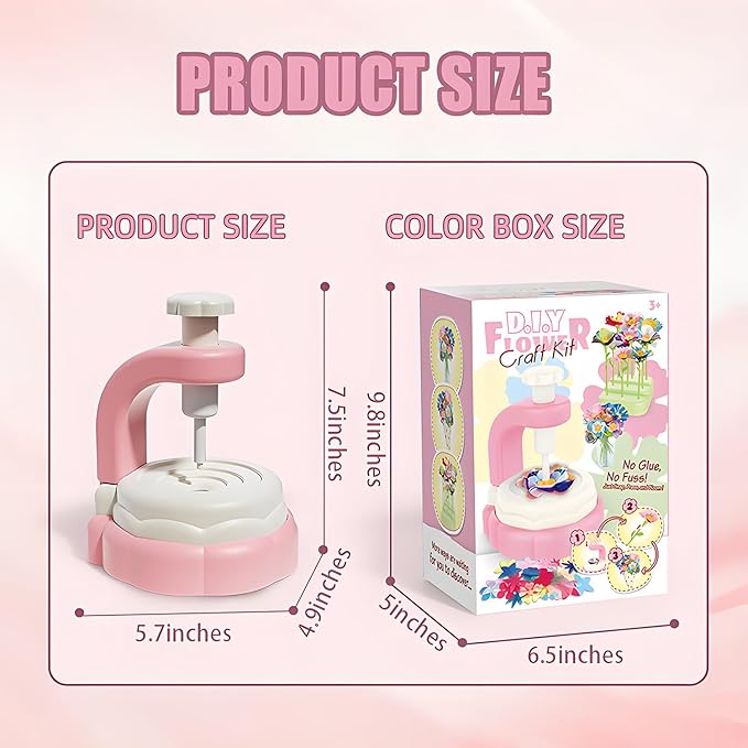 Toys for 4 5 6 7 8 12 Year Old Girl Christmas Birthday Gift Ideas, DIY Flower Bouquet Arts and Crafts Supplies Kit for Kids Learning Activities Ages 4-8-12, Summer Toys Set Toddler