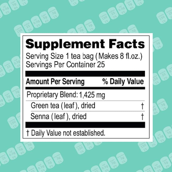 HYLEYS Slim Tea Blueberry Flavor - Weight Loss Herbal Supplement Cleanse and Detox - 25 Tea Bags (6 Pack)