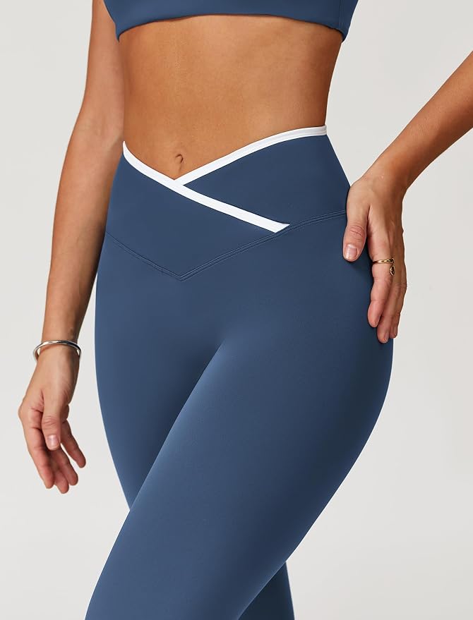 ABOCIW Workout Sets for Women 2 Piece Color Block Strappy Sports Bra High Waist Shorts Gym Yoga Pilates Outfits