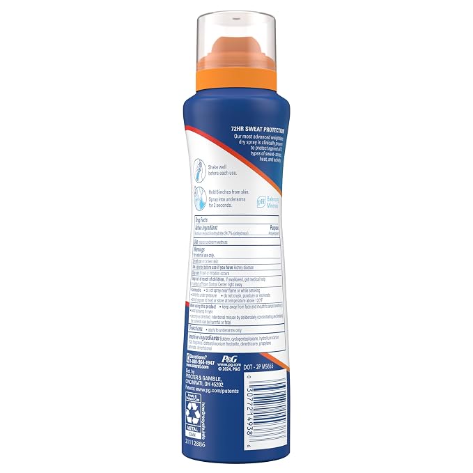 Secret Clinical Strength Dry Spray Antiperspirant Deodorant for Women, Stress Response, 3X Stress Protection, 72hr Sweat & Odor Protection, PH Balancing Minerals, 3.8 oz