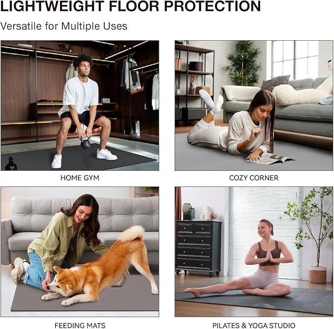 AIRHOP 12x12In Thick 18 Tiles Gym Floor Mat, High-Density EVA Foam Puzzle Gym Mat, Interlocking Foam Floor Tiles for Home Gym Exercise Equipment, Play Workout Garage Kitchen Flooring