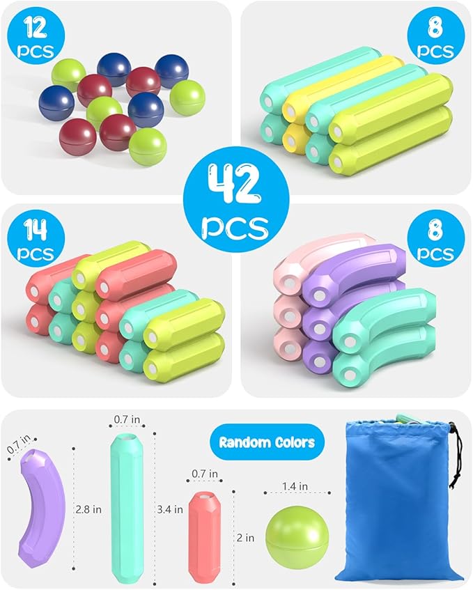 Magnet Toys Magnetic Building Blocks, STEM Starter Toys for Kids Age 3-5 Preschool, Montessori Learning Magnetic Sticks and Balls, Gift for Christmas Birthday (42PCS)