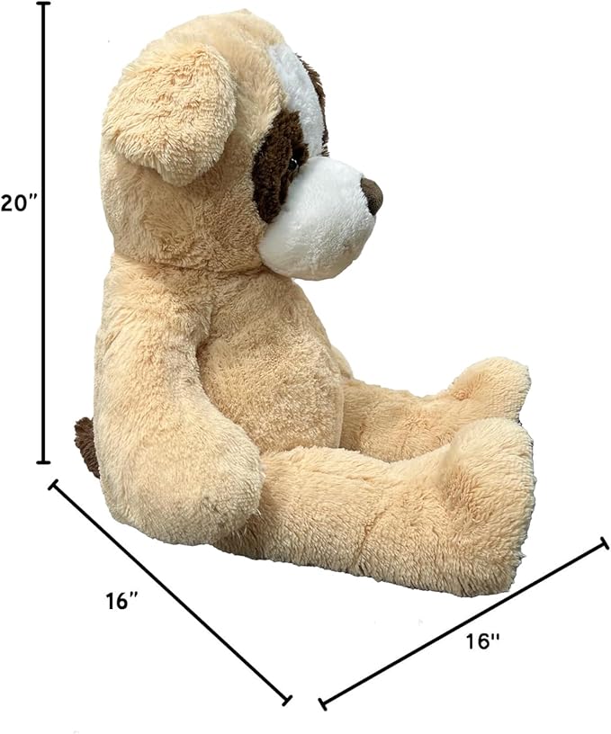 Anico 36" Tall (3 Foot) Big Plush Beige and Brown Dog, Stuffed Animal with Smiling Face. Premium Stuffed Toy Teddy Dog, Perfect for Girlfriend, Kids, Valentine's Day, Christmas!