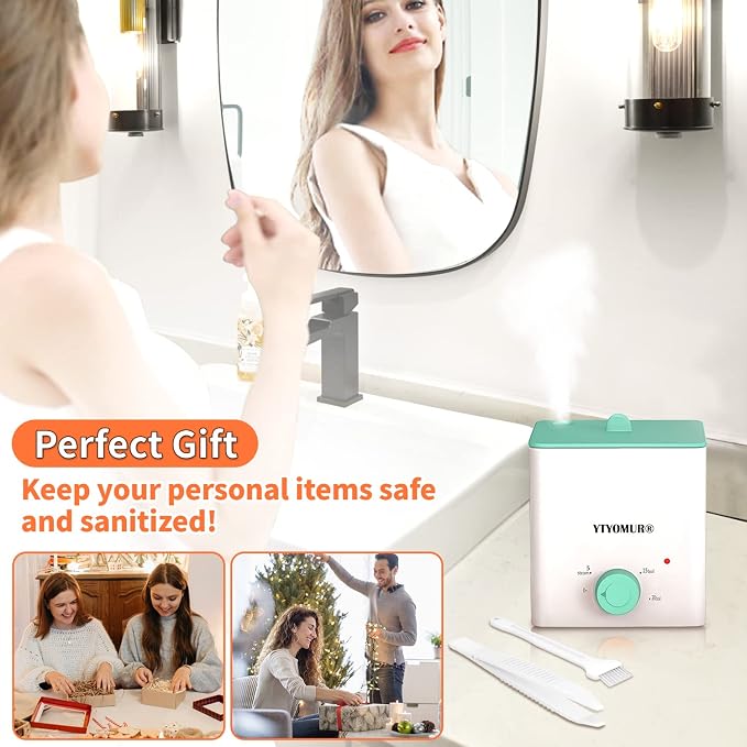 Upgraded Menstrual Cups Sterilizer Menstrual Disc Steamer, 2 in 1 Boiling & Steaming Modes, One-Click Knob Timer Auto Off, with 1 Cleaning Brush & 1 Heat Resistant Clip(Green)