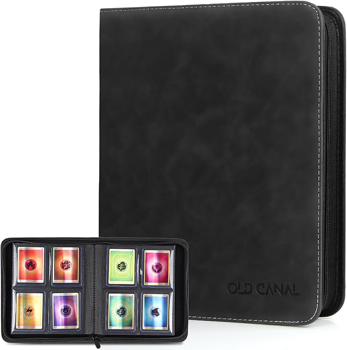 Top Loader Binder, 4 Pockets Card Binder Holds 112 Top Loaders, Premium Trading Card Collection Holder, Top Loader Storage Album for TCG, Sports Cards, Black (FOR TOP LOADERS ONLY)