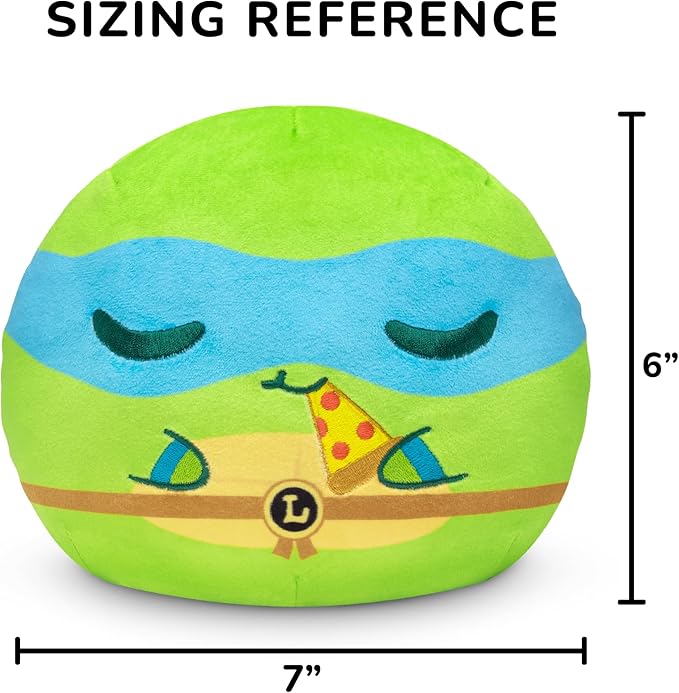 TeeTurtle Teenage Mutant Ninja Turtles 6" Reversible Plushie - Leonardo - Cute Kawaii Soft Stuffed Animal
