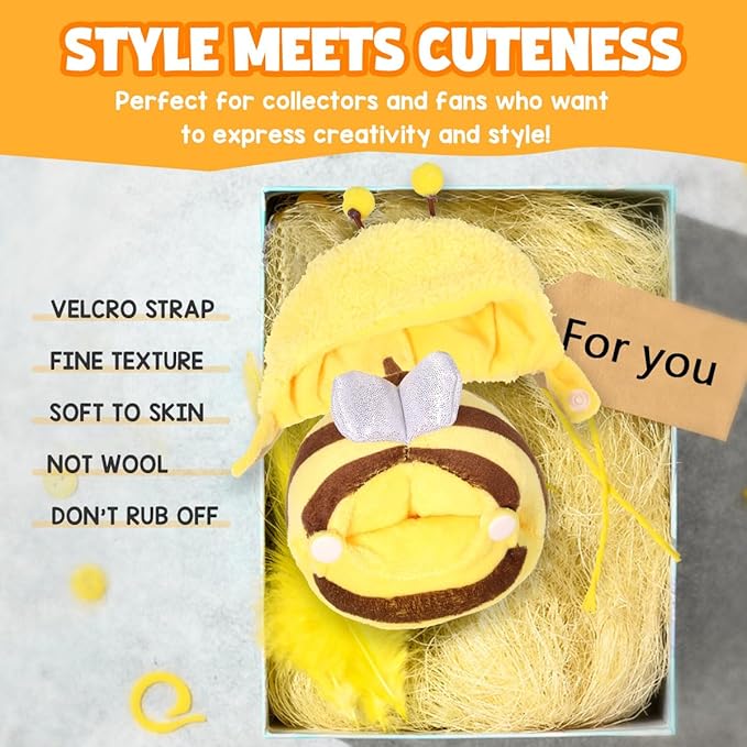 AICase for 17cm Doll Bee Clothes/Outfit,Bee Clothing Set for 17cm Doll,2 Piece Set Hat Clothing,Boys and Girls Stylish Adorable Clothes Accessories-01