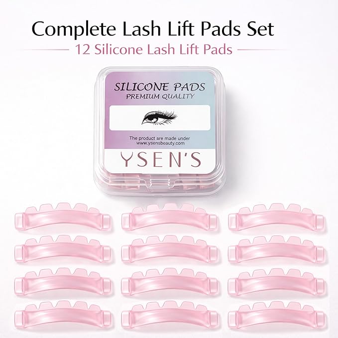 Ysen's Korean Lash Lift Pads Self Adhesive – Reusable Silicone Lash Lift Shields Rods 12 Pcs / 6 Pairs, Professional Lash Lift Pads for Korean Lash Lift Kit Eyelash Perm Tools