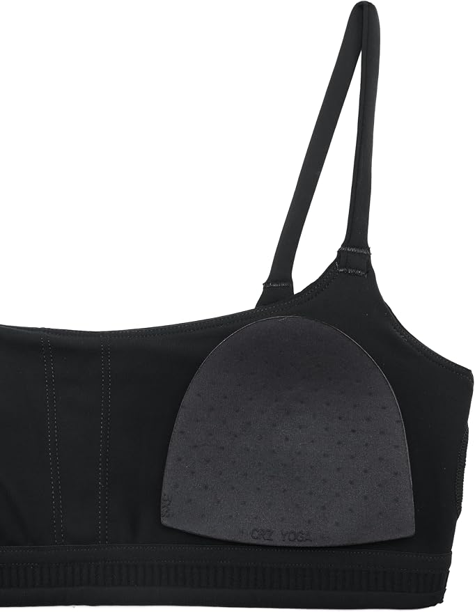 CRZ YOGA Butterbreeze Scoop Neck Sports Bras for Women - Spaghetti Straps Wireless Workout Padded Gym Cami Top