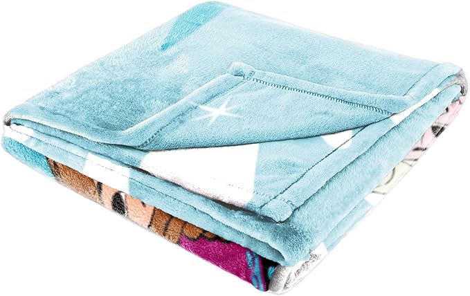 Jay Franco Kids Plush Throw Blanket – Soft & Cozy Fleece Throw for Bedroom & Couch Décor, Official Licensed Product, Blue - Frozen, 60x90 - Large Blanket