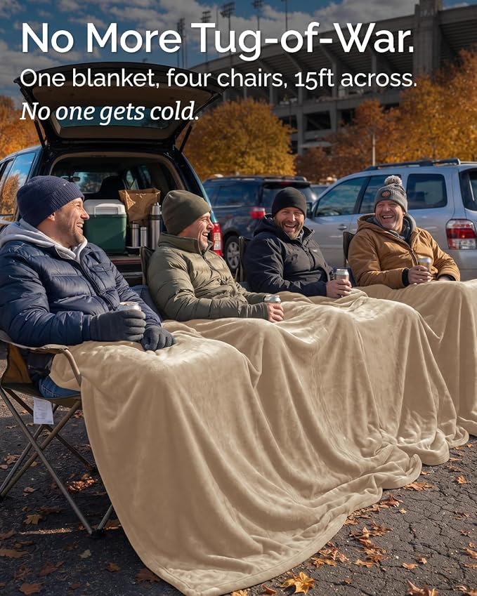 Ultra Soft Fleece Blanket Oversized King Size - Flannel Fleece Luxury Blanket - Lightweight for Couch Bed Chair - Thick, Warm and Breathable - All Season Cozy, Oxford Tan