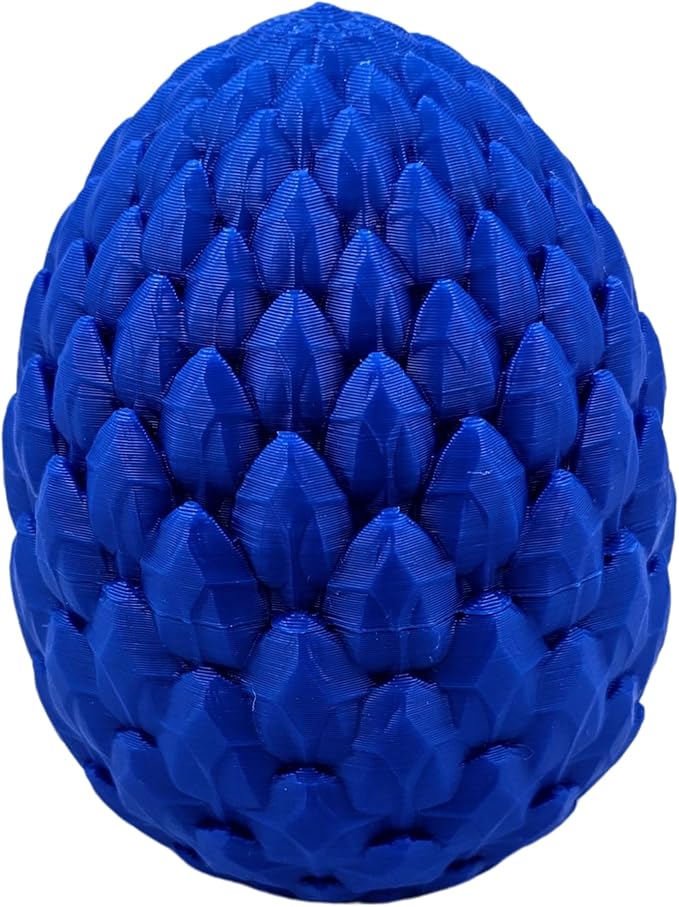 Surprise Dragon Egg Articulating Gemstone Dragon Fidget Figurine - 3D Printed Dragons Flexible ADHD, Autism, Relief Anxiety - Articulated Joints (Blue)
