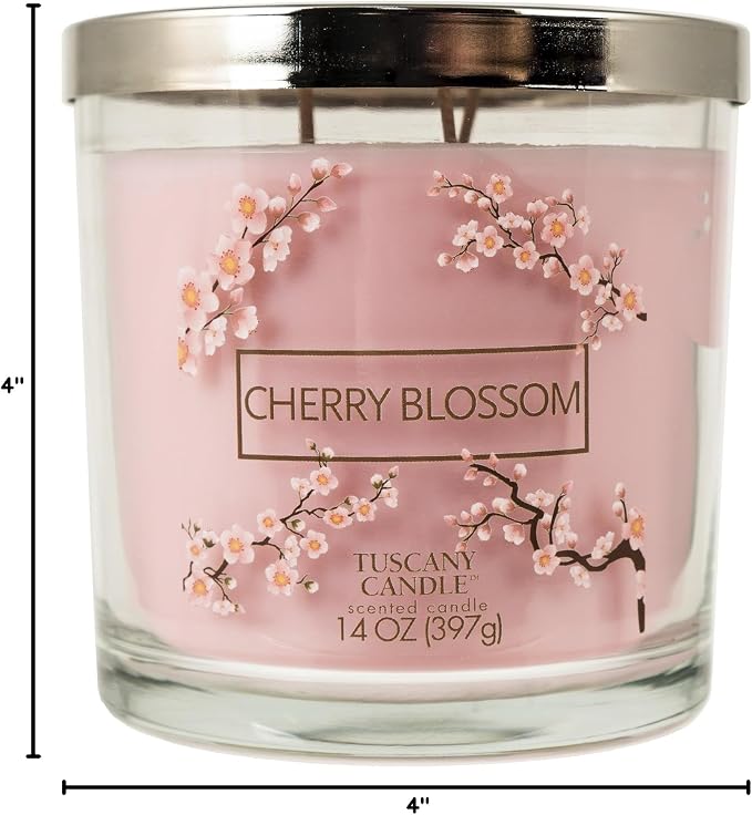 Tuscany Candle Cherry Blossom Scented Candle, 14 oz