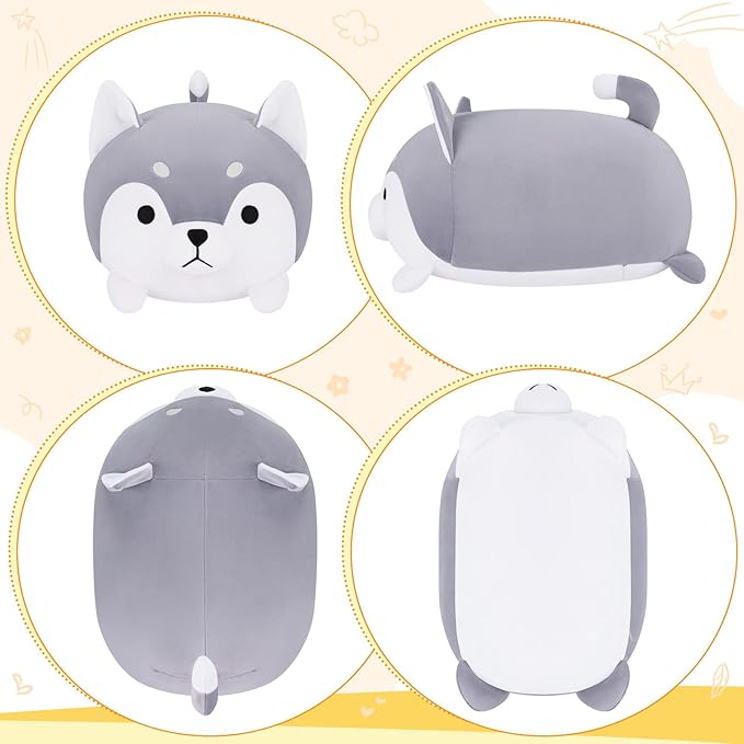 Achwishap Husky Plush,Husky Stuffed Animal-Kawaii Dog Plush Toys,13.7‘’ Cute Plushies Dog Animal Plushie Stuffed Huskie,Soft Animal Pillows for Kids Adults Boys,Plushie Birthday Gifts for Dogs Lover