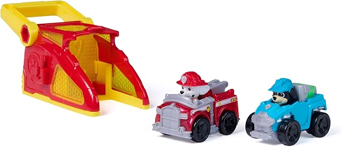 PAW Patrol Marshall Pup Squad Launchers with Rex Vehicle 2-Pack, Kids Toys for Boys and Girls Ages 3 and Up