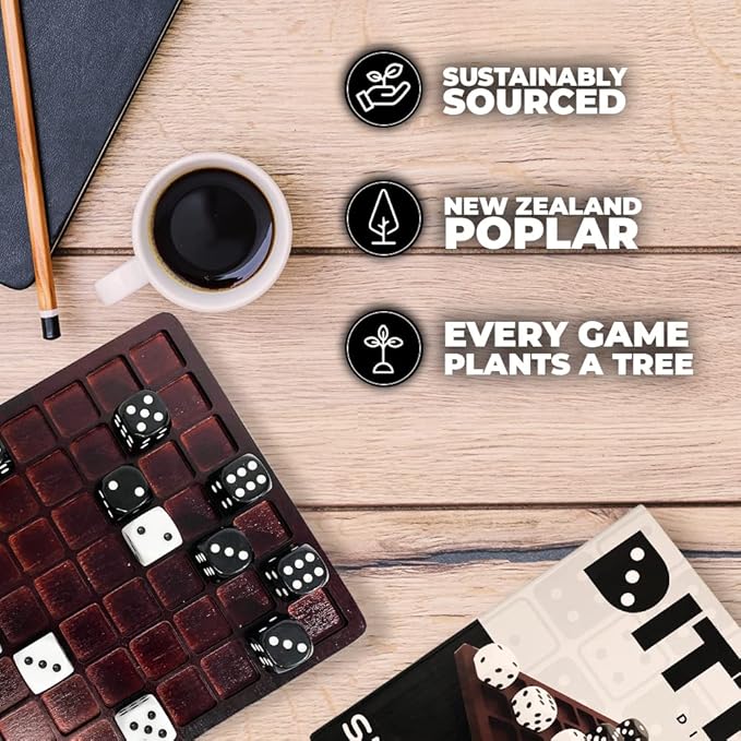Dittleโข๏ธ- Dice Battle | 2 Player Dice Games for Adults | Adult Board Games for 2 Players | Best Two Player Game for Adults | Two Person Wooden Coffee Table Fun | Bar Game for Adult Indoor Tabletop