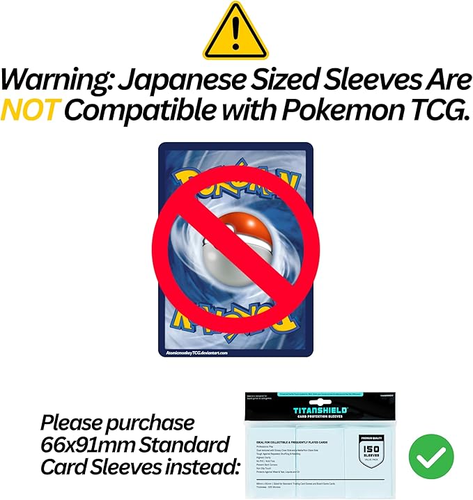TitanShield (150 Sleeve/Clear) Small Japanese Sized Trading Card Sleeves Deck Protector for Yu-Gi-Oh, Cardfight!! Vanguard & Photocards