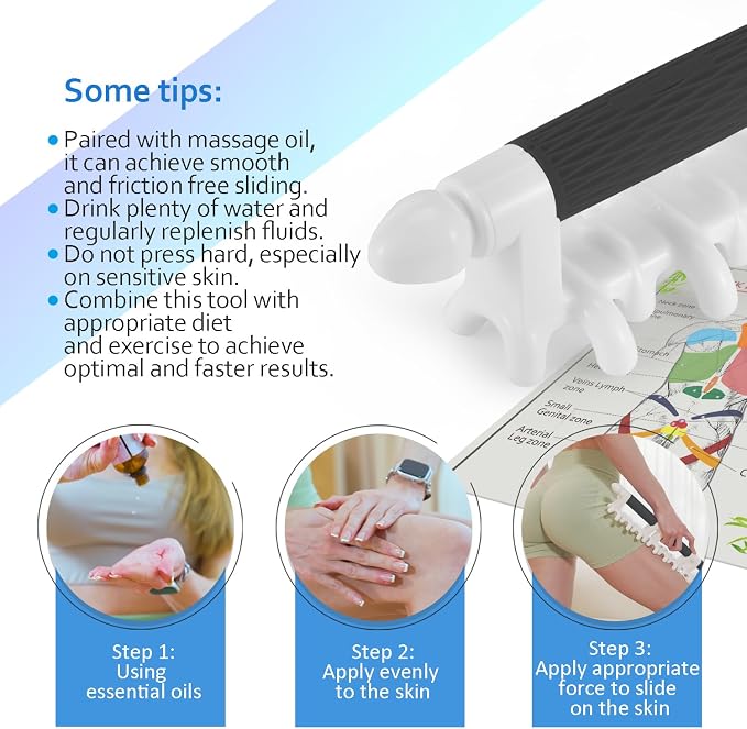 Strict Fascia Massage Tool Large Myofascial Release Blaster Tools for Anti-Cellulite Skin Soothing Lymphatic Drainage Trigger Point Deep Tissue Shoulder, Back,Psoas,Thighs, Butt & Full Body (Black)