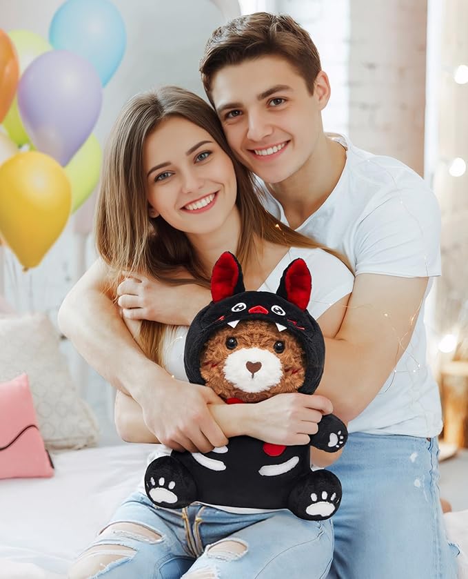 OLAOLA Halloween Bat Bear Plush 14.5 Inch Cute Bear Stuffed Animals Plush Toy Soft Doll Pillow for Kids Adults