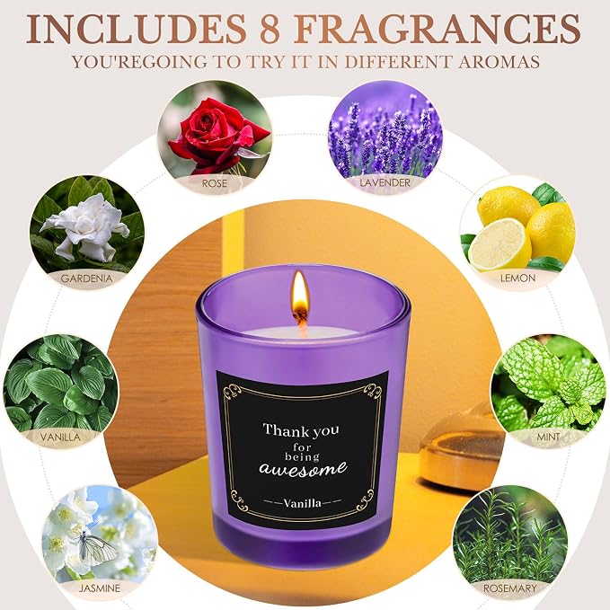 MTLEE 16 Pack Scented Candles Gifts Set Aromatherapy Soy Wax Candles Bulk Scented for Women Men Birthday Bath Yoga Family Gatherings Festive(Motivational,Multicolor)