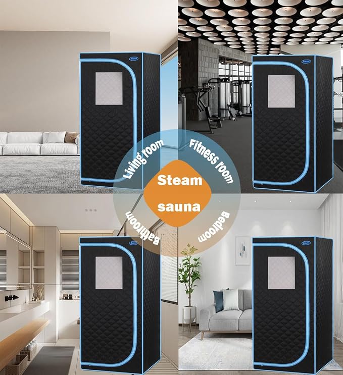 1 Person Portable Infrared Sauna, Full Size Portable Sauna Tent for Home, 1,020watt, Far Infrared Sauna Tent,with Heating Foot Pad,Portable Chair, L31.5 x W31.5 x H68.9
