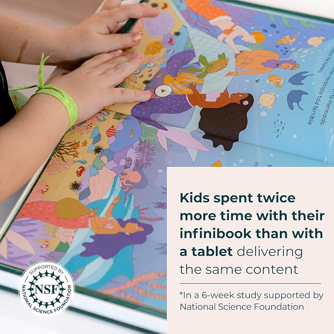 Cali’s Books The Little Mermaid | infinibook Storytelling Toy + Reader | Read-Aloud E-Reader with Games | Recordable Interactive Storybook for Kids 3-7 | Screen-Free Educational Gift