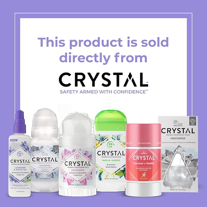 CRYSTAL Deodorant Mineral Deodorant Spray, Vanilla Jasmine, 4.0 oz, White (41991) (Pack of 2)