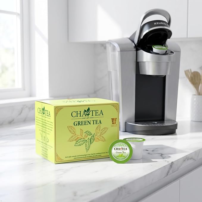 Cha4TEA 20-Count Green Tea Pods Compatible with Keurig K-Cup Brewers