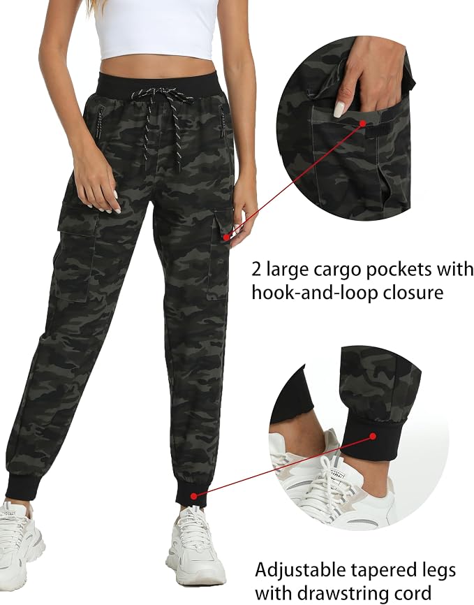 Women's Joggers Cargo Pants Lightweight Quick Dry Hiking Running Pants for Athletic Casual & Outdoor