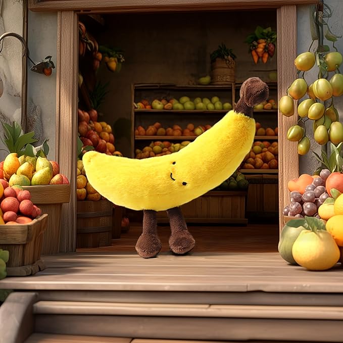 RECUR Banana Stuffed Animals Toy,Soft Fruit Banana Plush,12 Inches, Adorable Gift for All Ages