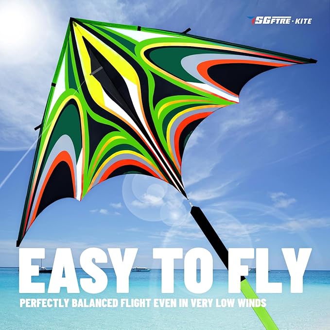 SGftre Delta Kite for Kids & Adults,Extremely Easy to Fly for Beginners,Kites for Beach Trip Park Family Outdoor Activities