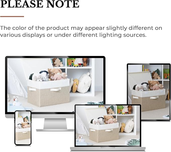 GRANNY SAYS Memory Keepsake Storage Box, Fabric Storage Bins with Lids | Flip-Top Lid, Collapsible, Stackable, 3 Handles, Ideal for Closet Clothes Blanket Toys, Extra Large, Brown/White, 2-Pack