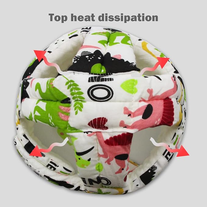 Baby Head Protector Baby Helmet for Crawling Walking, No Bumps Safety Head Adjustable Protective Cap for Walking, Playing (Dinosaur C)
