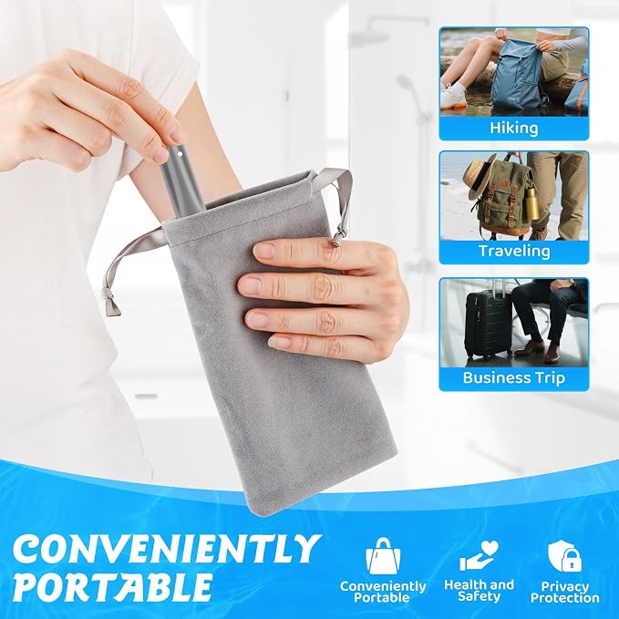 2PcsTravel Enema Shower System with Water Control Valve for Men and Women - Portable Cleaning Nozzle Kit, Colonic Cleaner for Most Shower Systems