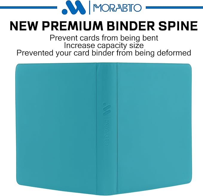 Top Loader Binder, Holds 640 Top Loaders,16 Pocket Top Loader Binders for 3" x 4" Rigid Cards,Top Loader Card Binder for Hard Plastic Top Loaders -Turquoise