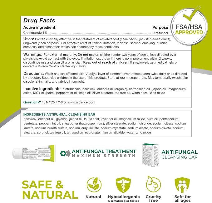 terrasil Antifungal Cream + Antifungal Soap 2-Product Kit Clinically-Proven Clotrimazole Effective Treatment & Relief: Jock Itch Athletes Foot Fungal Yeast Infection Ringworm (50g Tube & 75g bar)