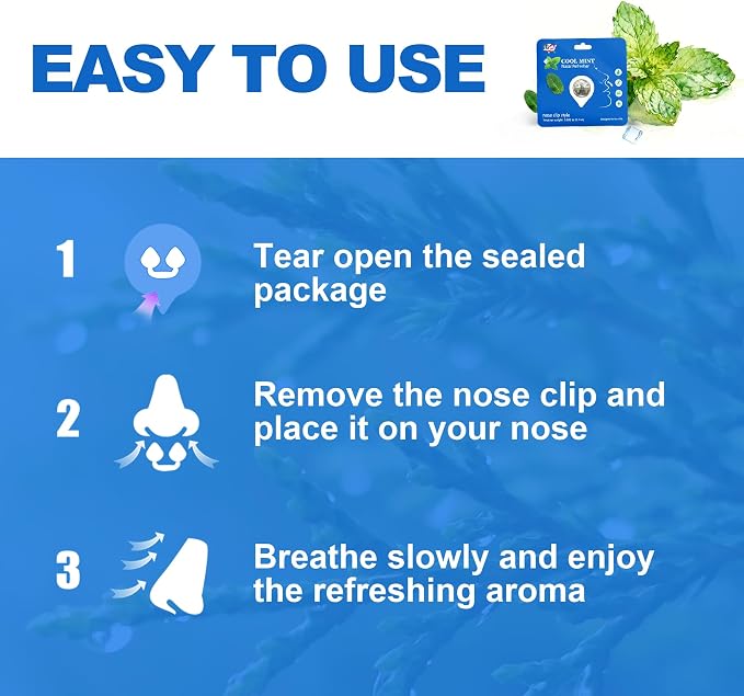 Peppermint Aromatherapy Nose Clip, Soft Wearable Scent Accessory, Lightweight Hands-Free Fragrance Clip for Driving, Work, Commuting, and Long-Distance Travel, Discreet Personal Aroma (2 Pack)