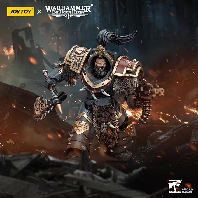 JOYTOY Warhammer 40K 1/18 Action Figures, Space Wolves Varagyr Wolf Guard Squad Varagyr Thegn Perfect for Collectors & Decor, Ideal Gift for Birthdays, Christmas, Character Figure - JT6908