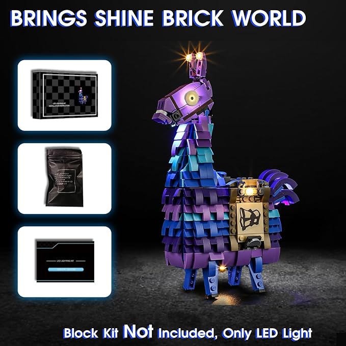 Vaodest Led Light for Lego 77071 Fortnite Supply Llama Blocks Model,Design and Configuration Compatible with Model 77071(Led Light Only, Not Building Block Kit)