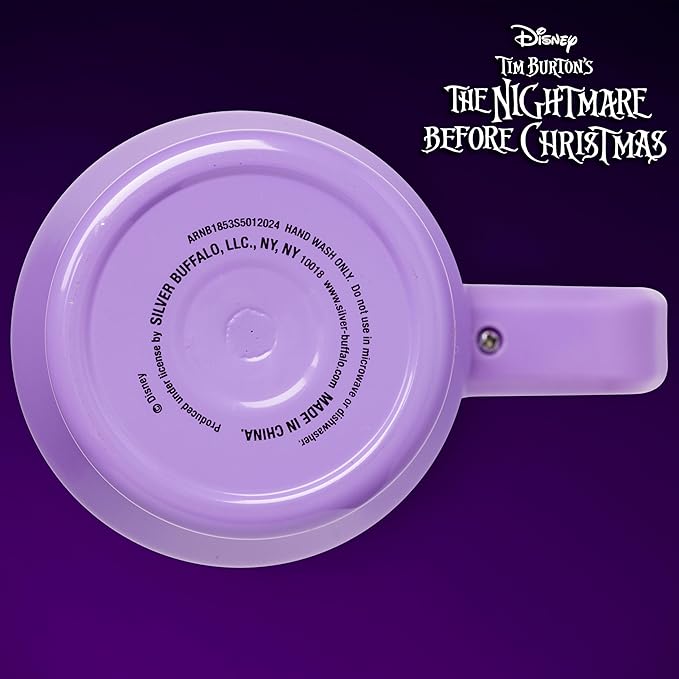 Silver Buffalo Disney Nightmare Before Christmas by Tim Burton Jack Skellington Double Walled Stainless Steel Tumbler with Handle and Straw, Fits in Standard Cup Holder, 40 Ounces